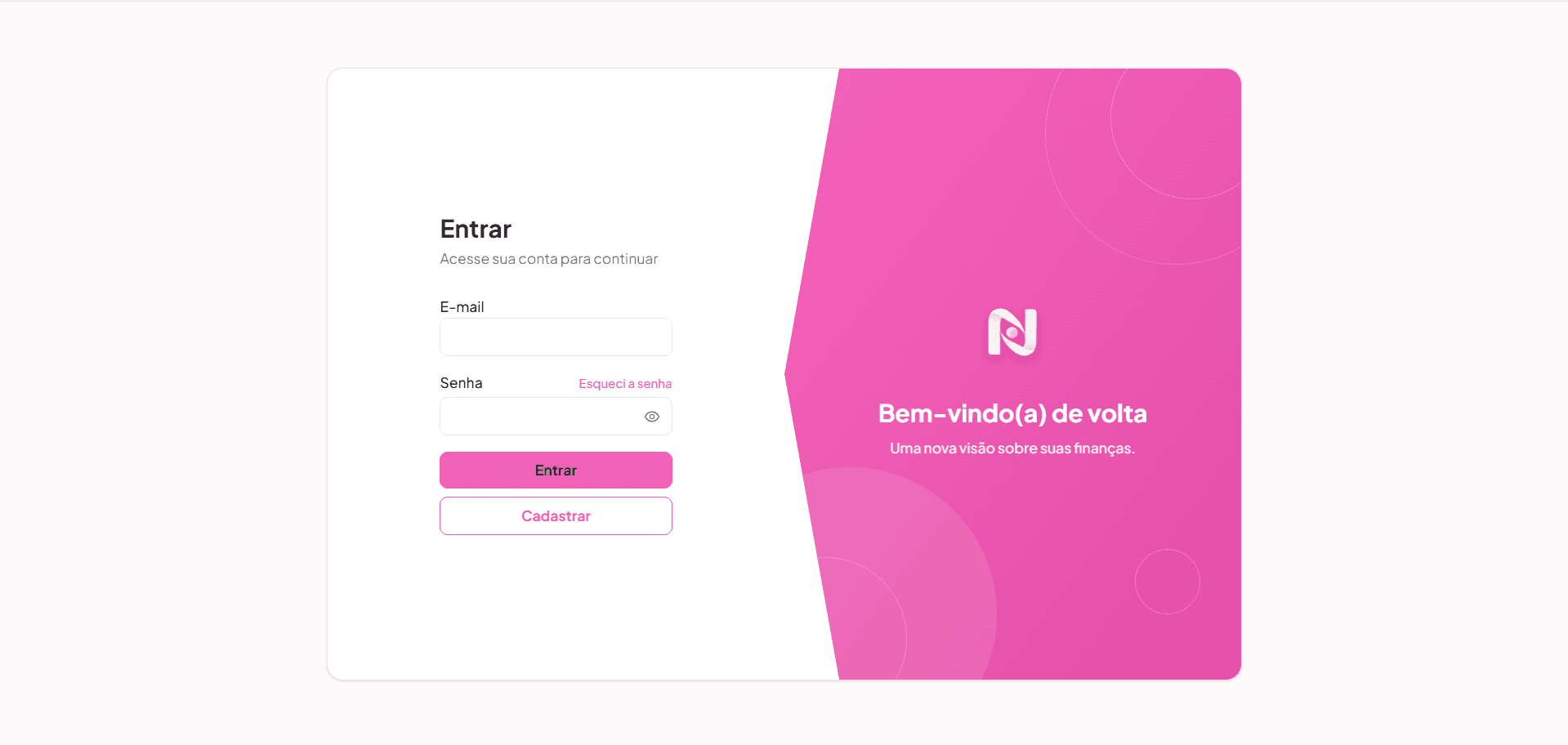 Tela de login da Nítida